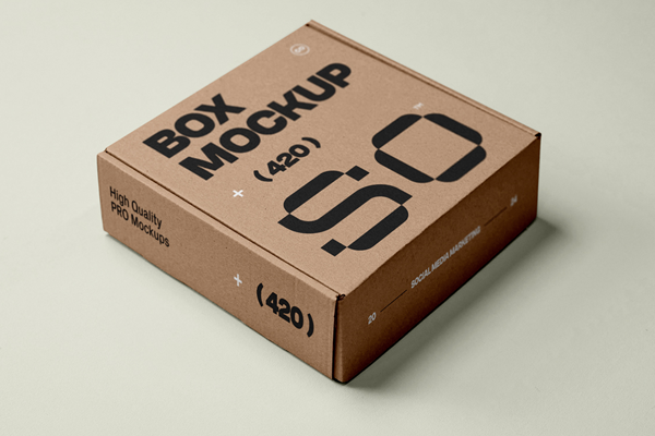 Small Craft Paper Box Mockup