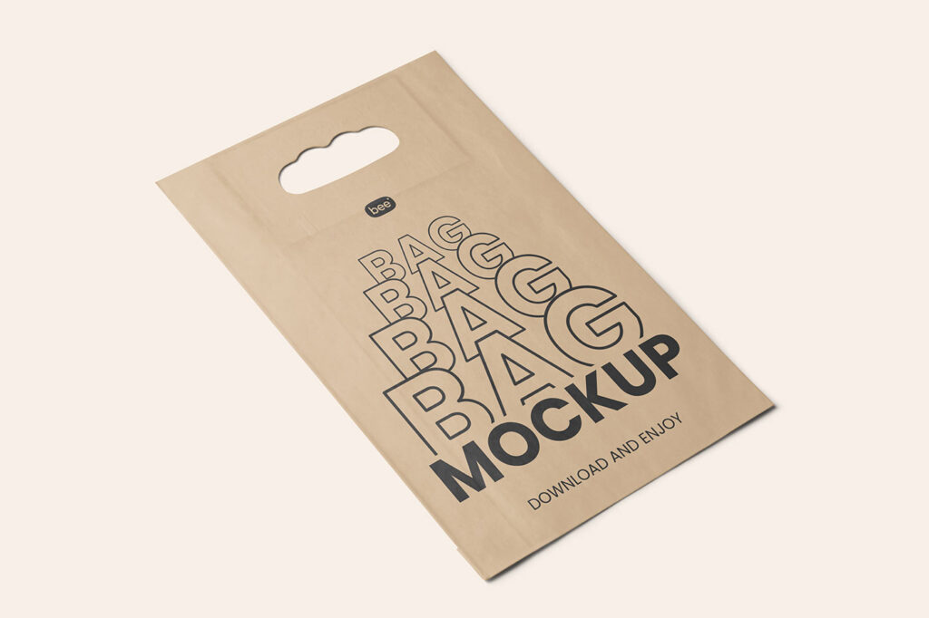 Small Food Paper Bag Mockup