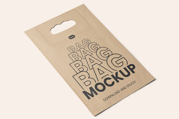 Small Food Paper Bag Mockup