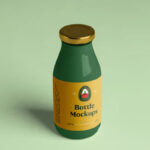 Small Glass Juice Bottle Mockup