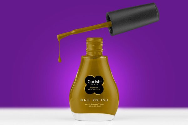 Front View of Small Glass Nail Polish Bottle