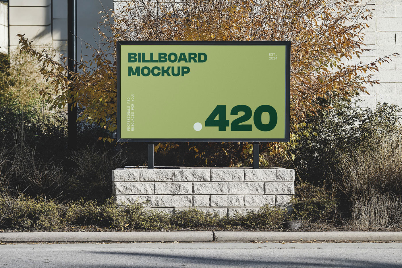 Free Small Horizontal Billboard Mockup PSD Template