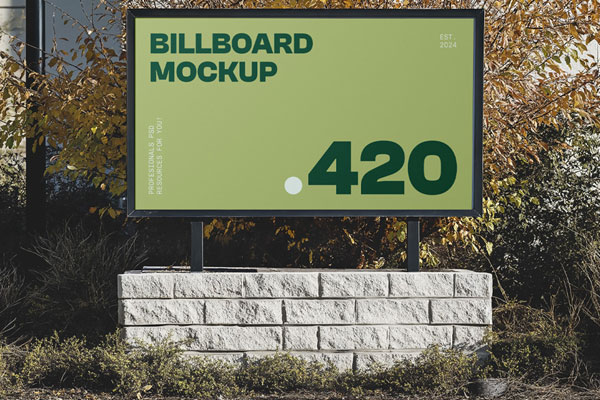 Small Horizontal Billboard Mockup