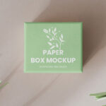Small Paper Gift Box Mockup in Top Vision