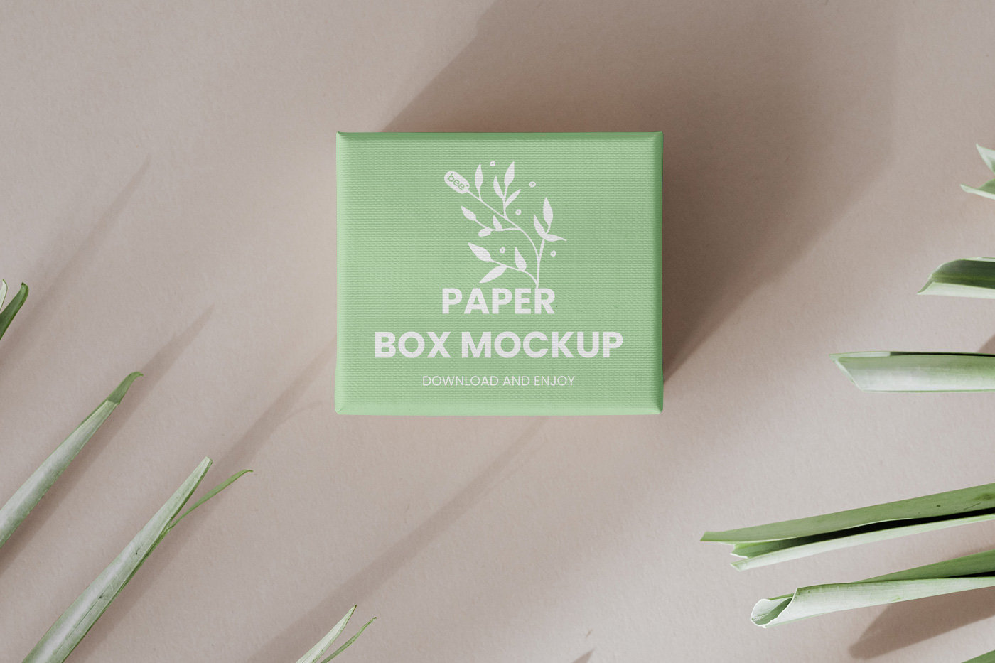 Small Paper Gift Box Mockup in Top Vision FREE PSD