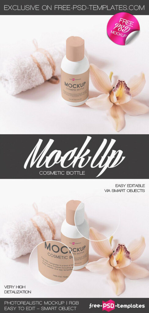 Small Round-Shaped Cosmetic Bottle Mockup