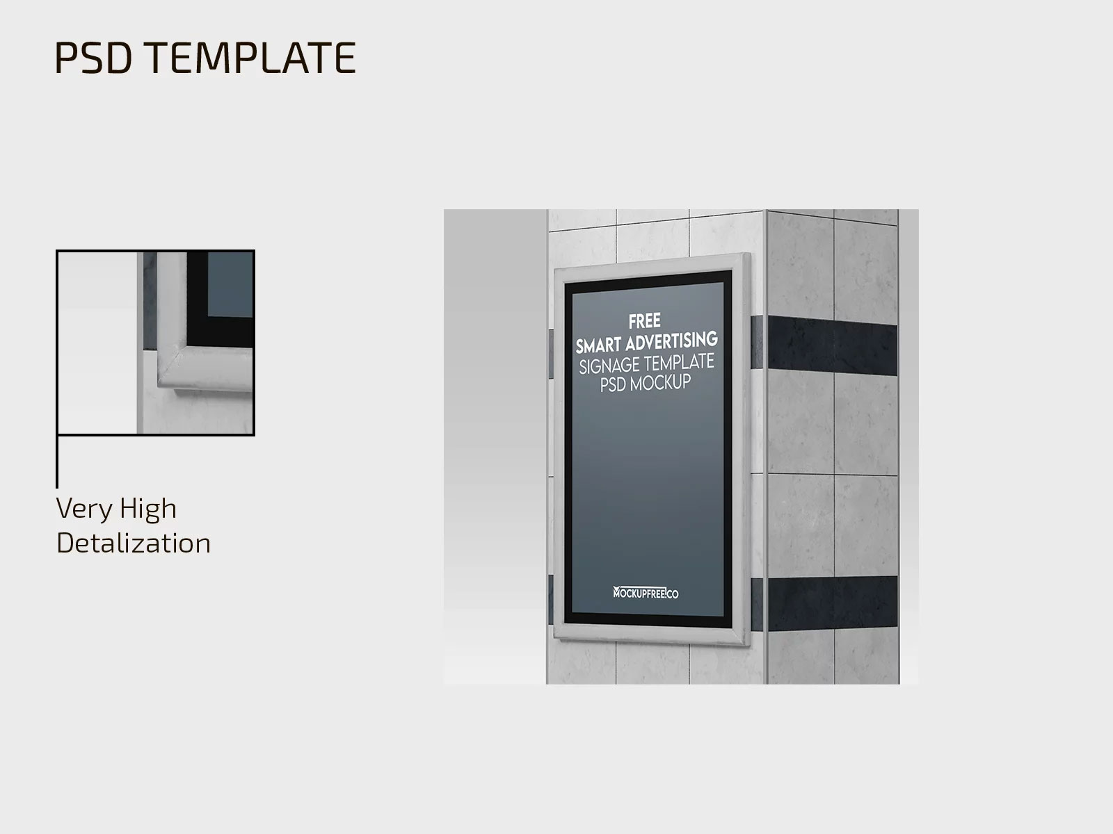 Free Smart Advertising Signage Mockup PSD Template