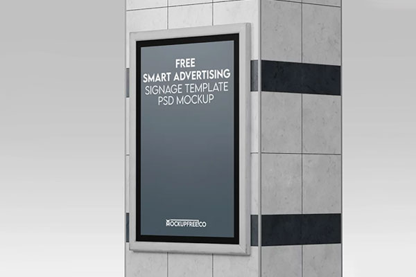 Smart Advertising Signage Mockup