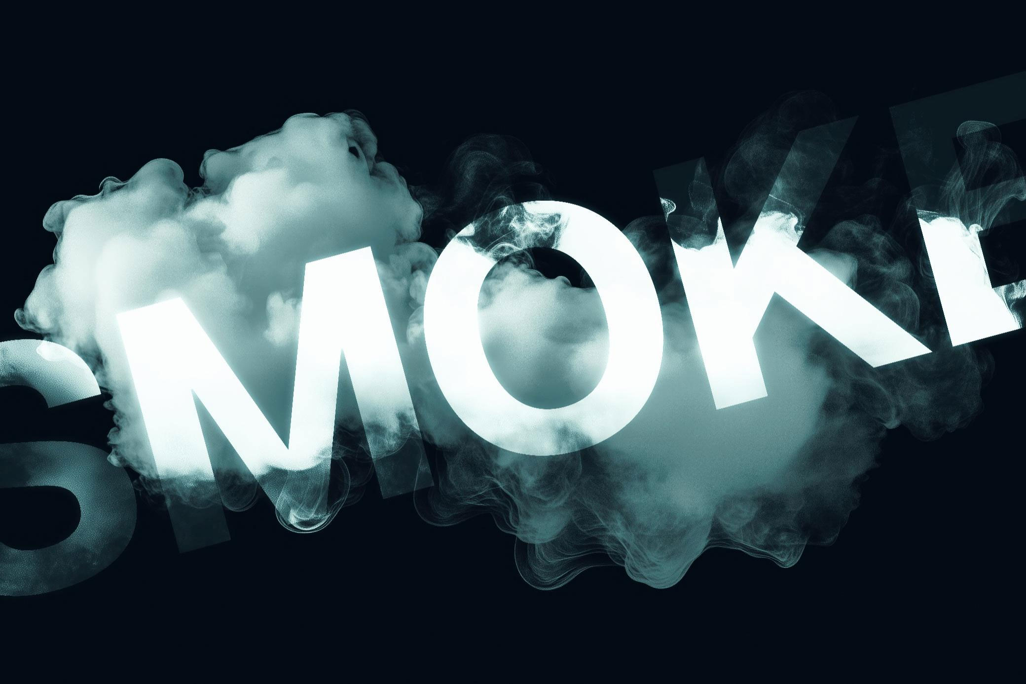 Free Smoke Text Effect PSD Template