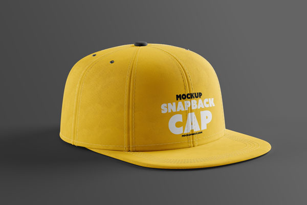 Snapback Cap Mockup in Perspective Sight