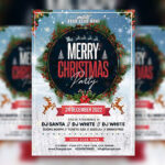 Snowy, Illustrated, Festive Christmas Eve Party Flyer Template
