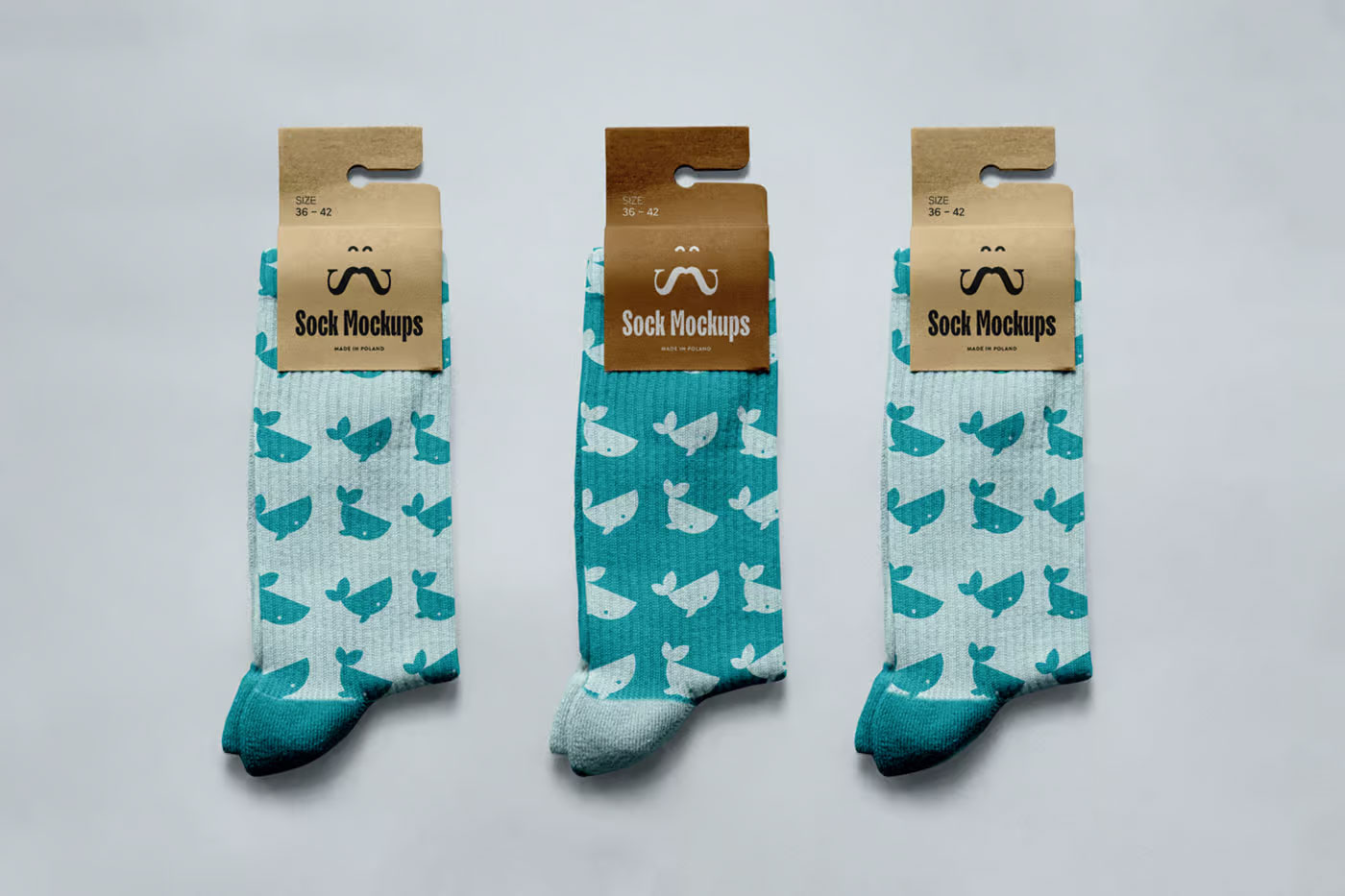 Free Sock with Label Mockups PSD Template