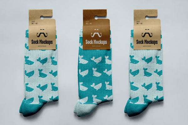 Sock with Label Mockups