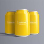 Soda Can Mockup 330ml in 4 Sights