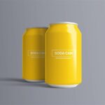 Soda Can Mockup 330ml in 4 Sights