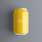 Soda Can Mockup 330ml in 4 Sights