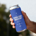Soda Can Mockup in Hand