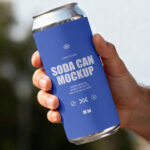 Soda Can Mockup in Hand