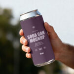 Soda Can Mockup in Hand