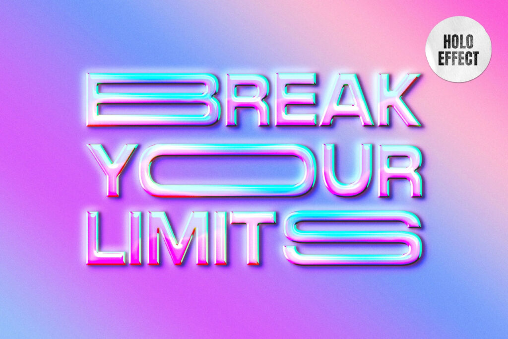 Soft Holographic Text Effect / Logo Mockup