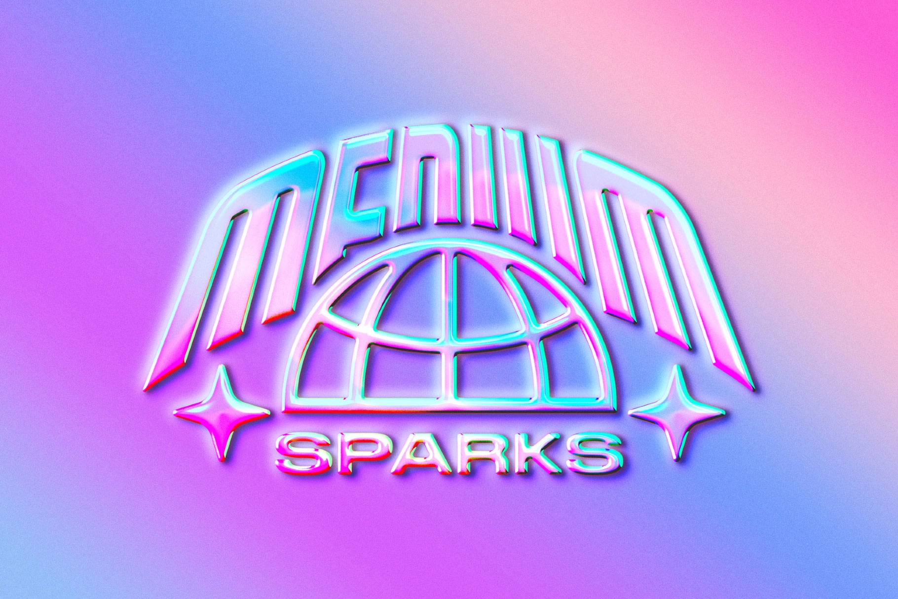 Free Soft Holographic Text Effect / Logo Mockup PSD Template