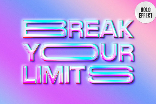 Soft Holographic Text Effect / Logo Mockup