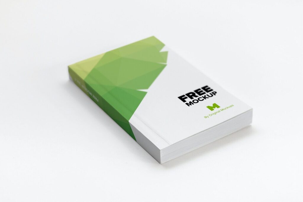 Perspective View of Softcover Trade Book Mockup