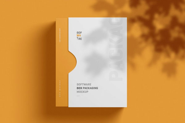 Software Box Mockup with Slip Case in 3 Sights