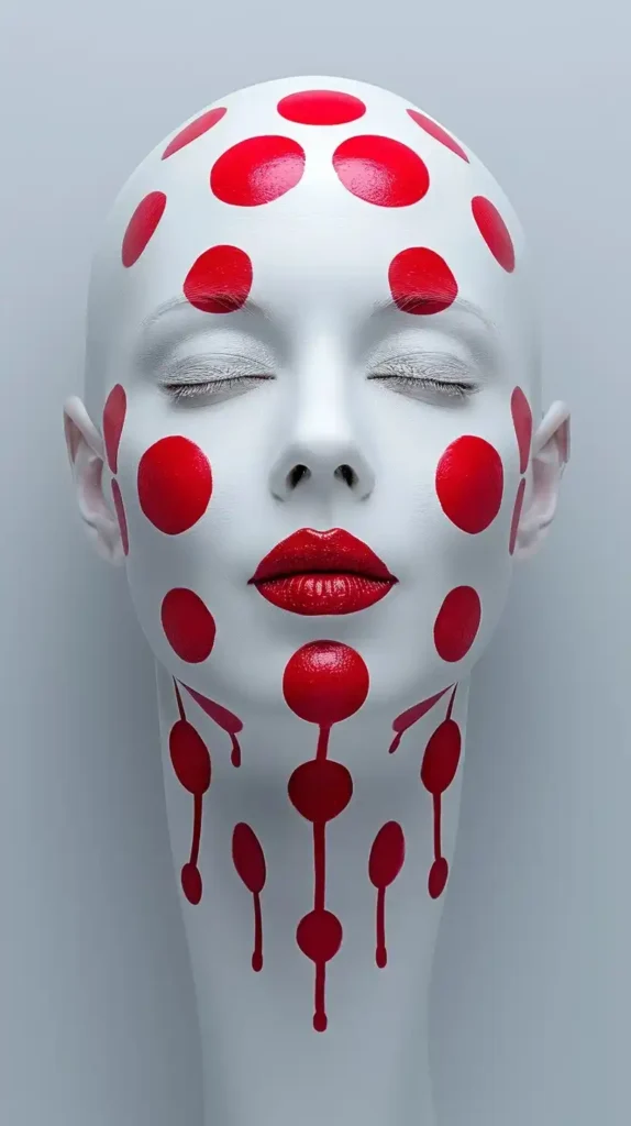 Spaced Red Dots on White
