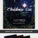 Sparkly Border Christmas Eve Flyer Template