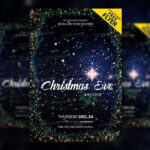 Sparkly Border Christmas Eve Flyer Template
