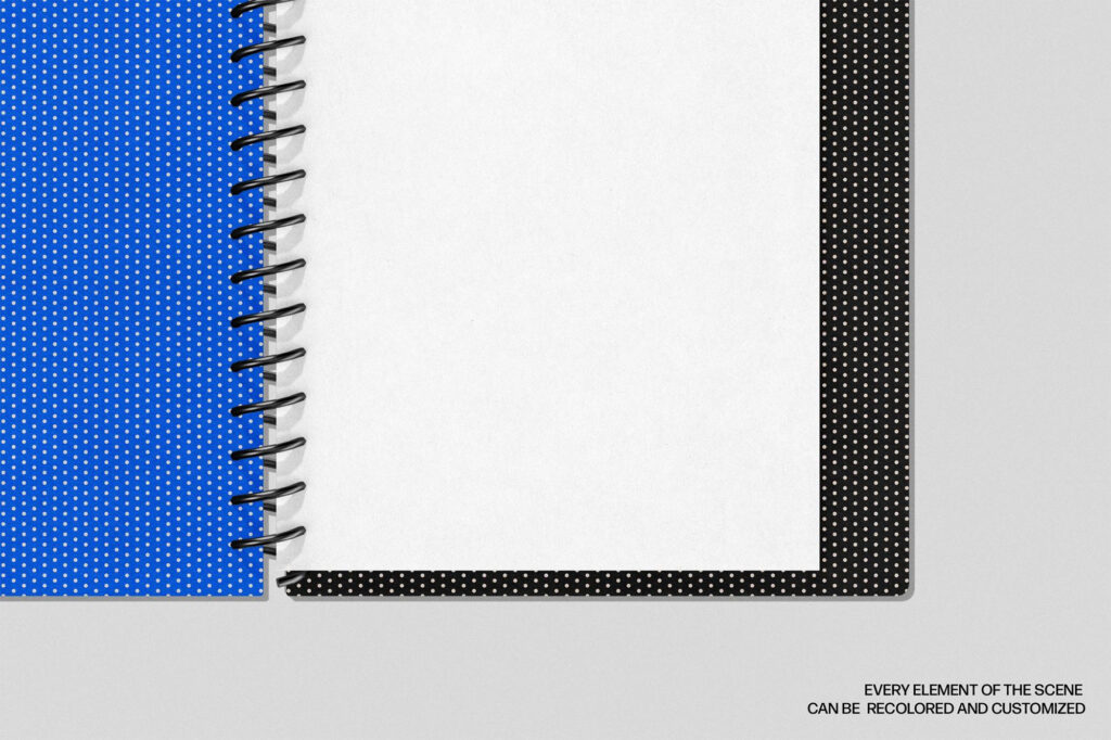 Spiral Notebook Business Card Mockup