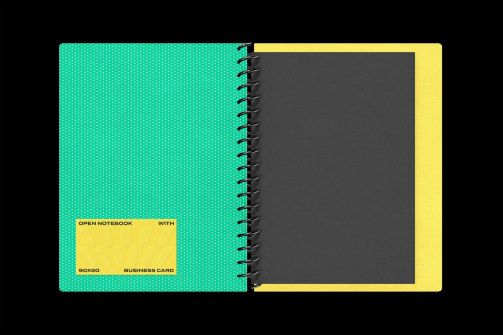 Spiral Notebook Business Card Mockup