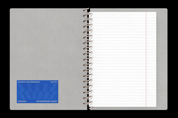 Spiral Notebook Business Card Mockup