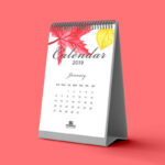 Spiral Wired Standing Calendar Mockup