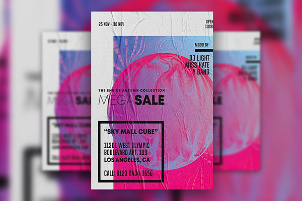 Splash Weekend Sale Flyer with Facebook Cover Template
