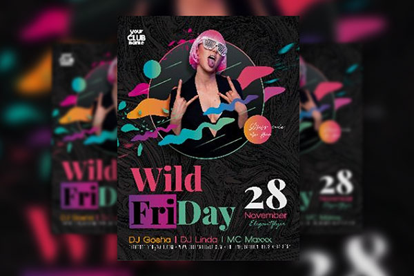 Splash Wild Friday Club Party Flyer Template