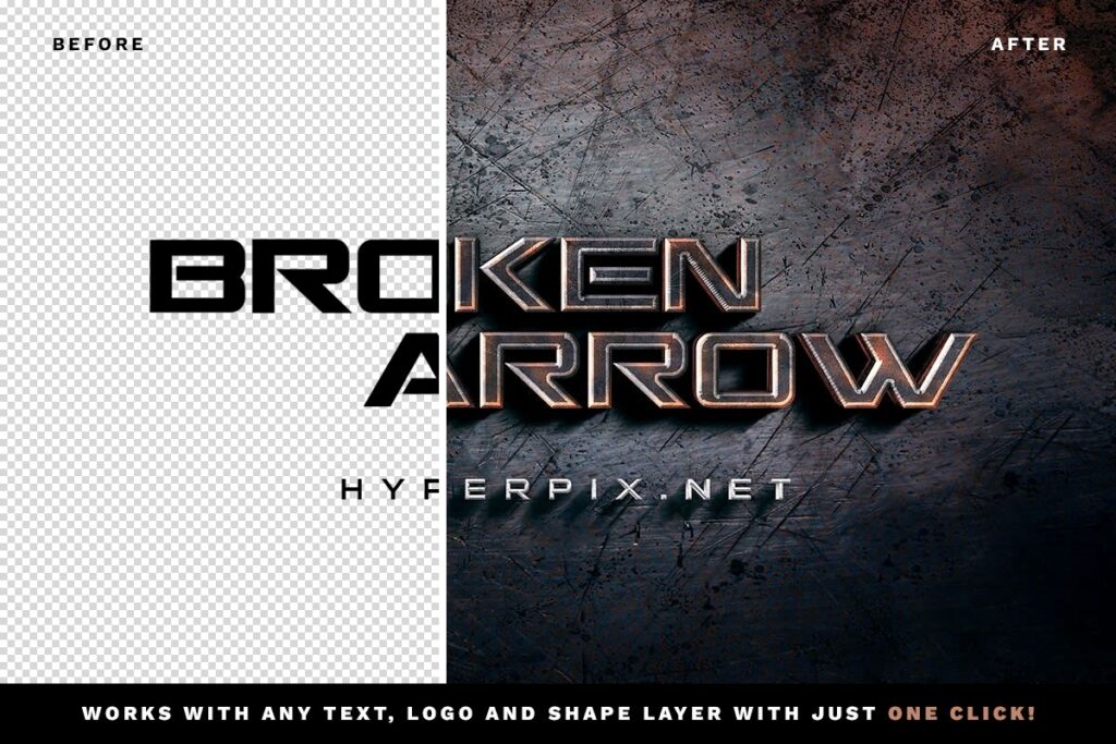 Square 3D Rusty Metal Text Effect