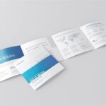 Square 4 Fold Brochure Mockup in 4 Sights
