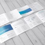 Square 4 Fold Brochure Mockup in 4 Sights