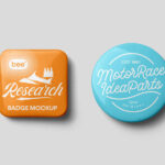 Square and Circle Badge Mockup