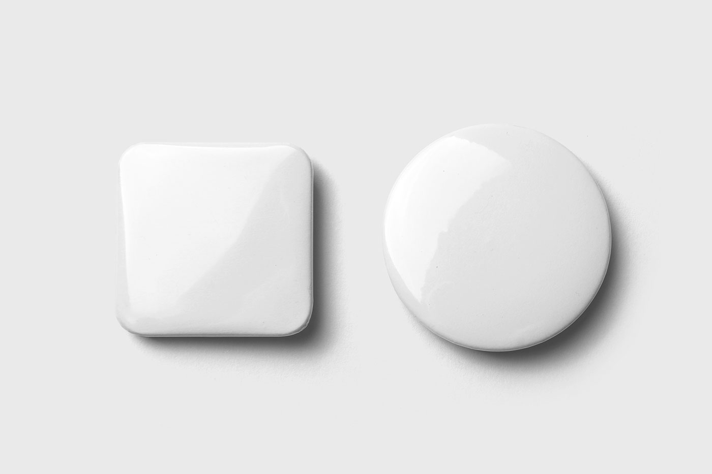 Free Square and Circle Badge Mockup PSD Template