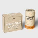 Square and Tube Boxes Mockup