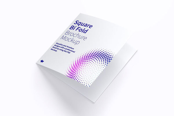 Square Bi-Fold Brochure Mockup