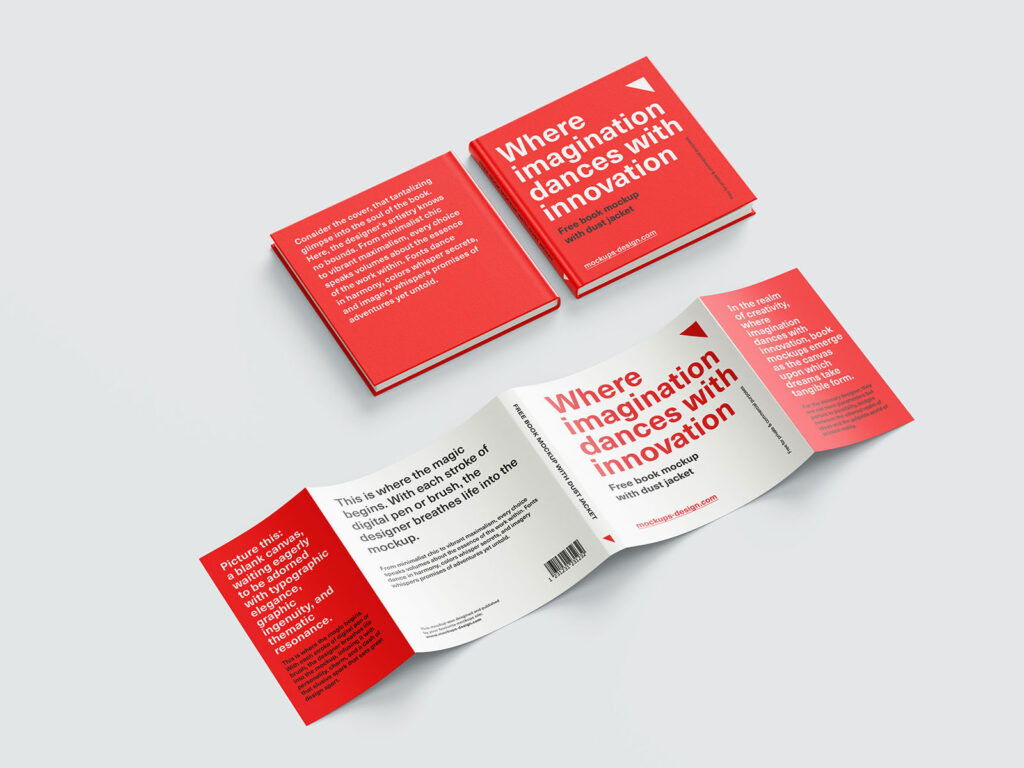 Square Book Dust Jacket Mockup