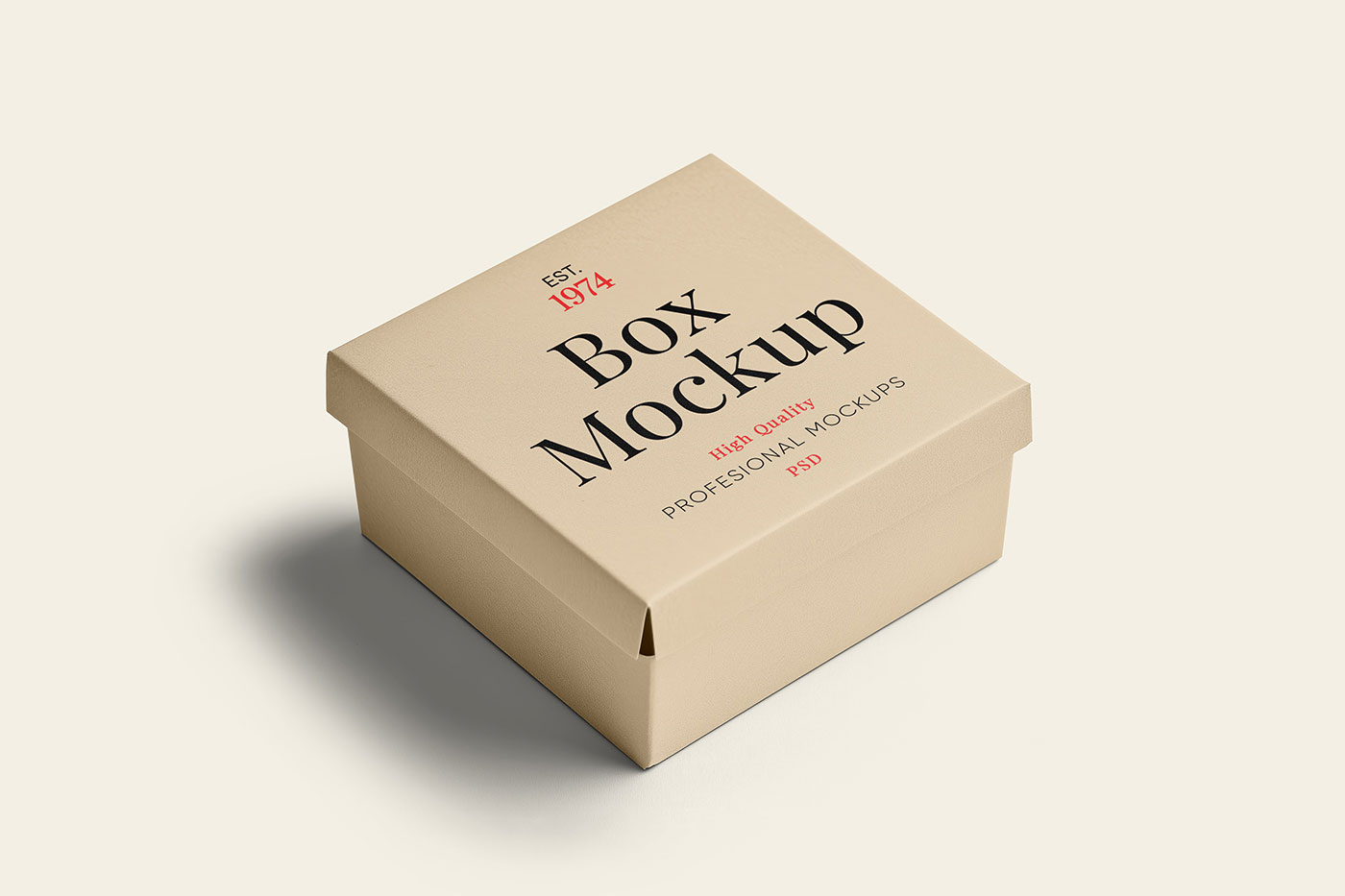 Free Square Box in Perspective Mockup PSD Template