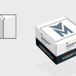 Square Box Mockup in 3 Showcases