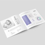 Square Brochure Mockup in 4 Different Visions