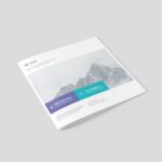 Square Brochure Mockup in 4 Different Visions