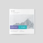 Square Brochure Mockup in 4 Different Visions